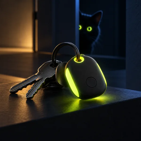 Обложка Pebblebee Clip 5 Neon Pulse: трекер для ключей со светящимися в темноте вставками