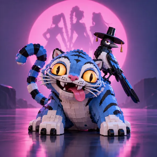 Обложка LEGO выпустила первый набор по KPop Demon Hunters — тигр Дерпи и сорока Сусси из 825 деталей