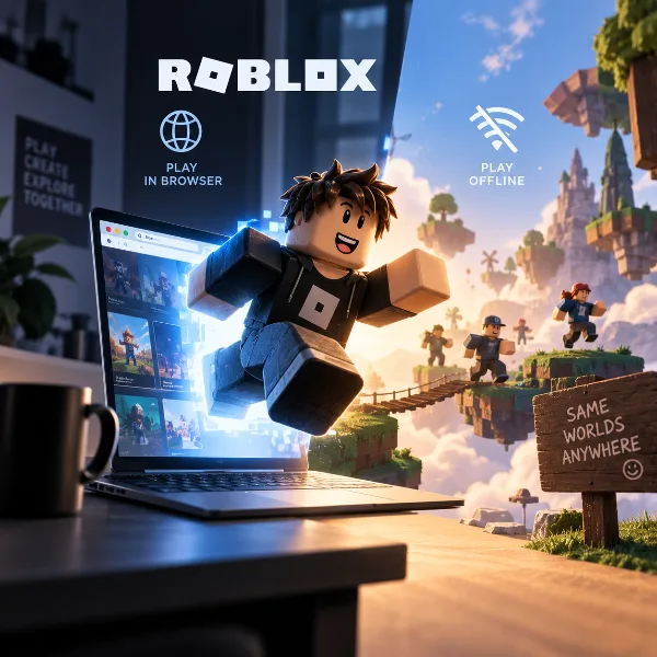 Обложка Roblox разрешит играть в браузере без установки, а затем — и совсем без интернета