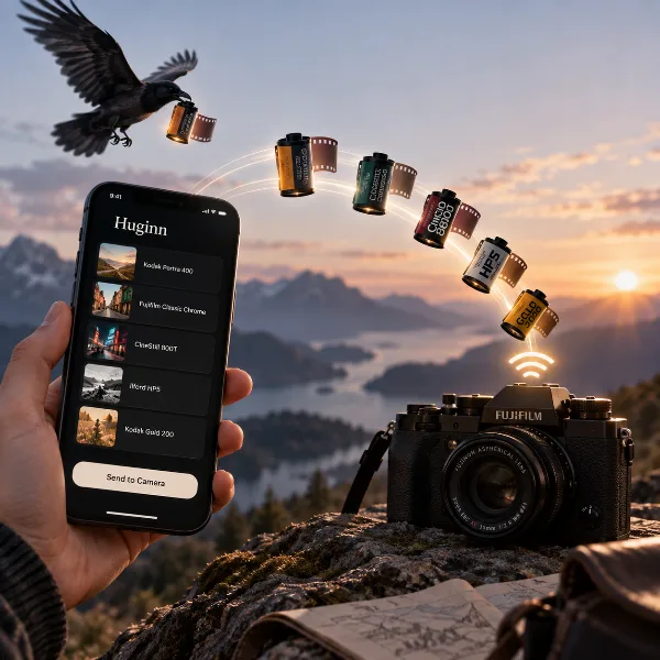 Обложка Huginn: первое приложение, отправляющее плёночные рецепты на камеры Fujifilm по воздуху
