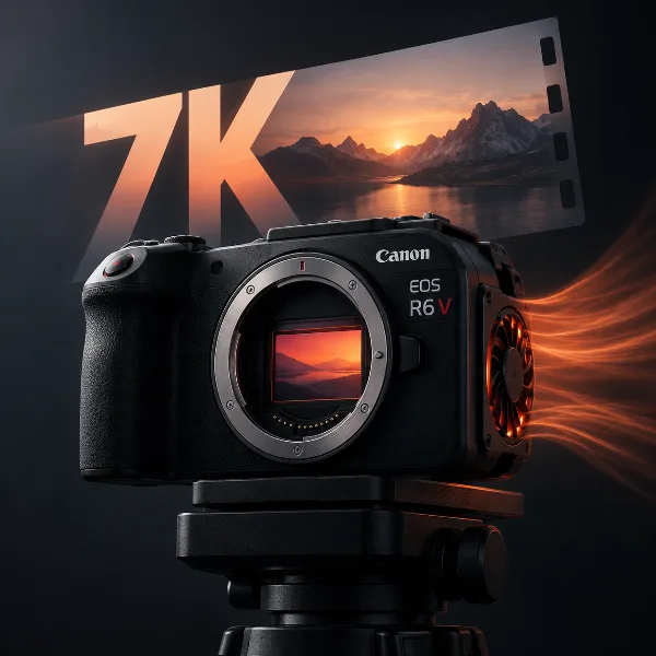 Обложка Canon EOS R6 V: видеоверсия R6 Mark III без видоискателя, с записью 7K RAW и вентилятором