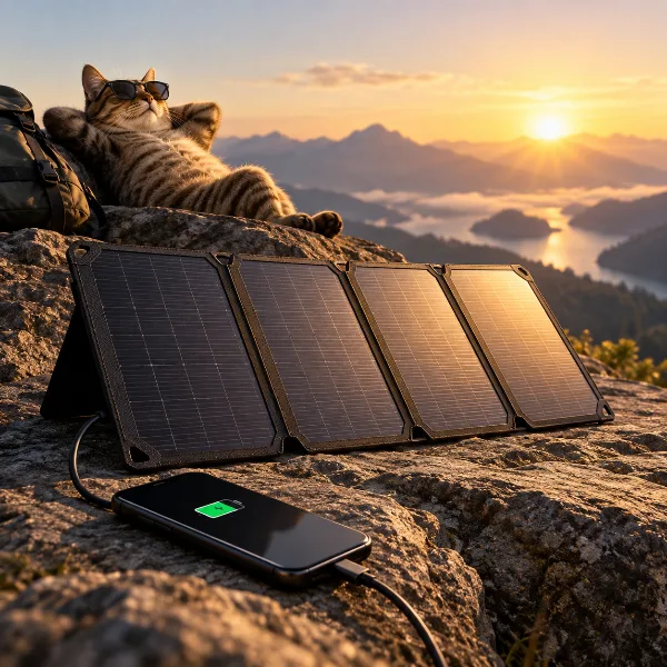 Обложка Nestout 4-Panel Solar Charger V2: складная солнечная зарядка на 28 Вт с портом USB-C