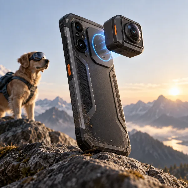 Обложка Защищённый смартфон RugOne Xsnap 7 Pro получил съёмную магнитную экшн-камеру
