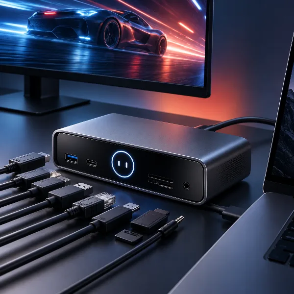 Обложка Anker Desktop USB-C Hub за $99,99: док-станция 10-в-1 с экраном и поддержкой 240 Гц