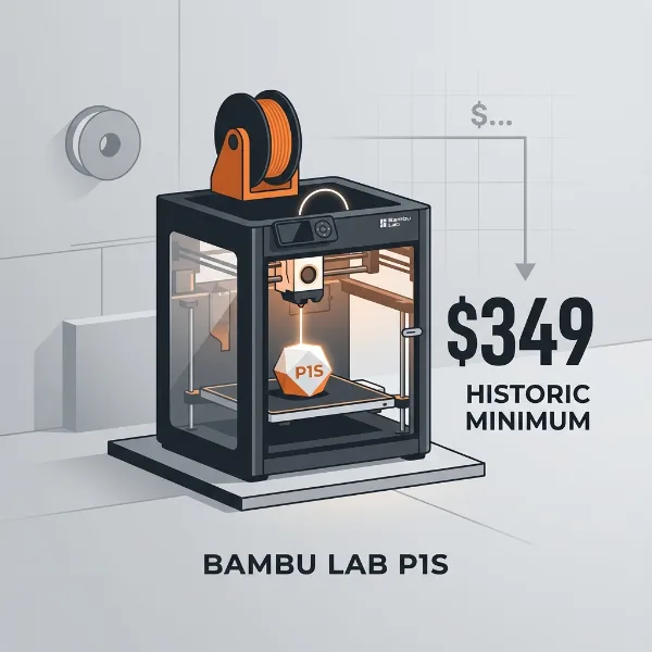 Обложка 3D-принтер Bambu Lab P1S подешевел до $349 — исторический минимум цены