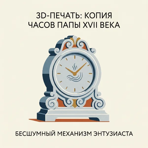Обложка Энтузиаст напечатал на 3D-принтере копию бесшумных часов, созданных для Папы Римского в XVII веке