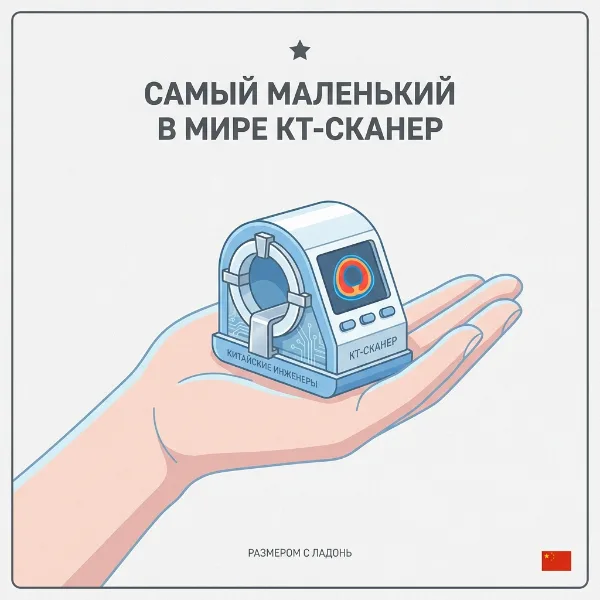 Обложка Китайские инженеры построили самый маленький в мире КТ-сканер размером с ладонь