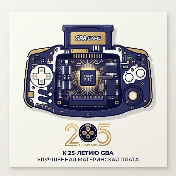 Обложка Мастер построил улучшенную материнскую плату для Game Boy Advance к 25-летию консоли