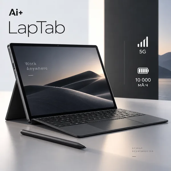 Обложка Ai+ рассекретила планшет-трансформер LapTab с 5G и батареей на 10 000 мА·ч