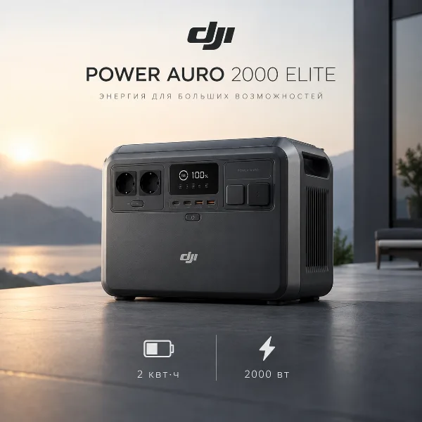 Обложка DJI Power Auro 2000 Elite: компактная электростанция на 2 кВт·ч с выходом 2000 Вт