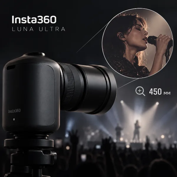 Обложка Insta360 Luna Ultra получила телеобъектив и зум до 450 мм для съёмки концертов