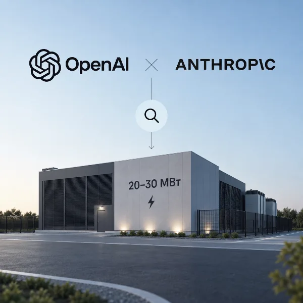 Обложка OpenAI и Anthropic ищут небольшие дата-центры на 20–30 МВт под нагрузку ИИ