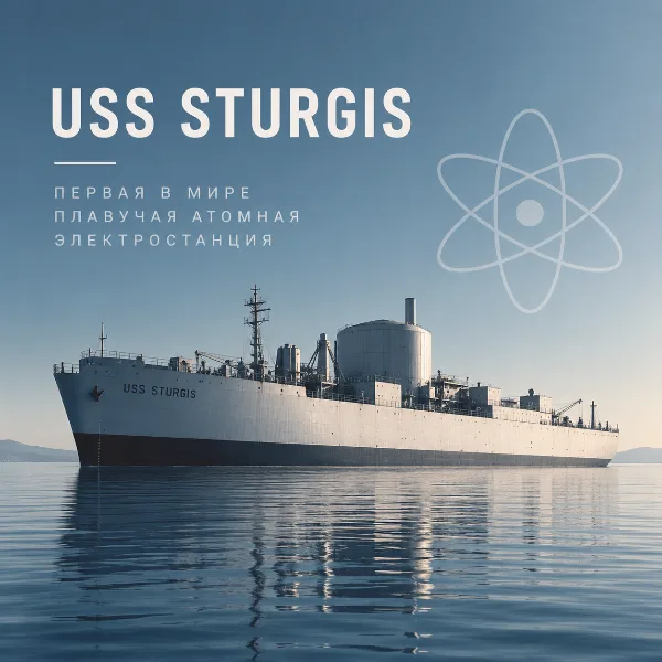 Обложка USS Sturgis: первая в мире плавучая атомная электростанция