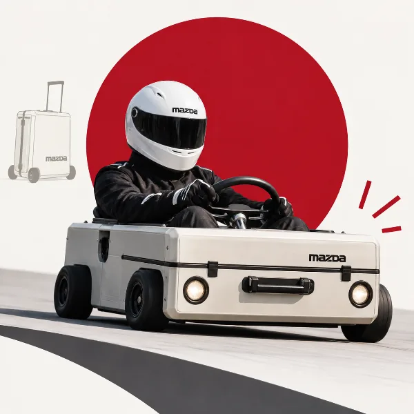 Обложка Чемодан-картинг Mazda снова на ходу: энтузиаст собрал реплику легендарного Suitcase Car