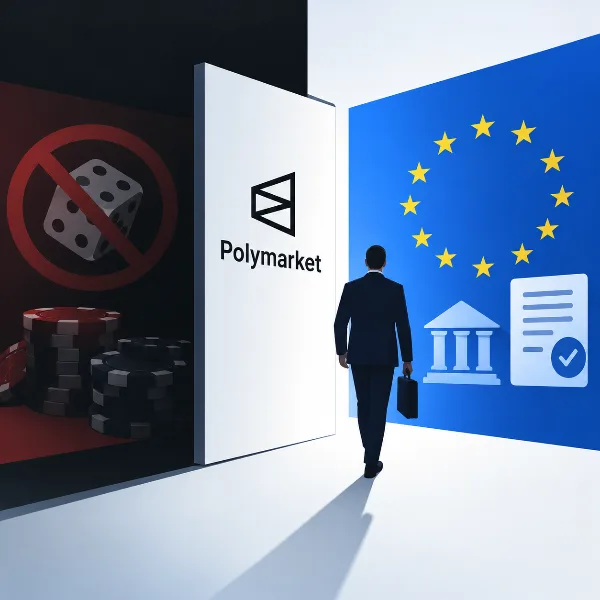 Обложка Polymarket добивается статуса финансового сервиса в ЕС, чтобы уйти от игорных законов