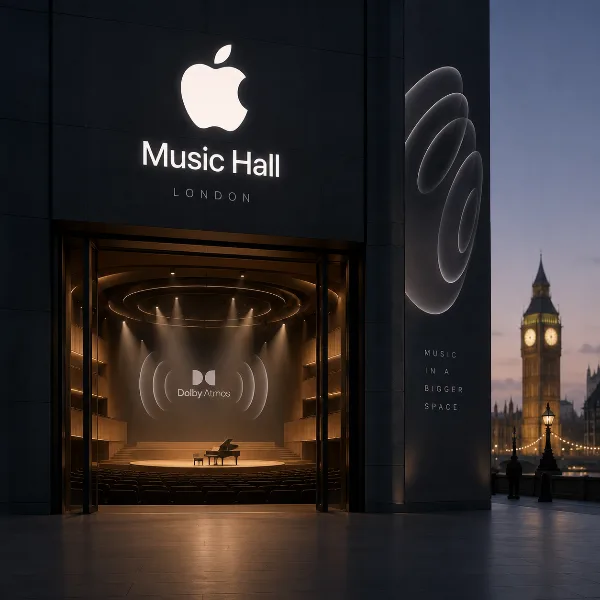 Обложка Apple открыла в Лондоне концертный зал Apple Music Hall с Dolby Atmos и записью в пространственном звуке