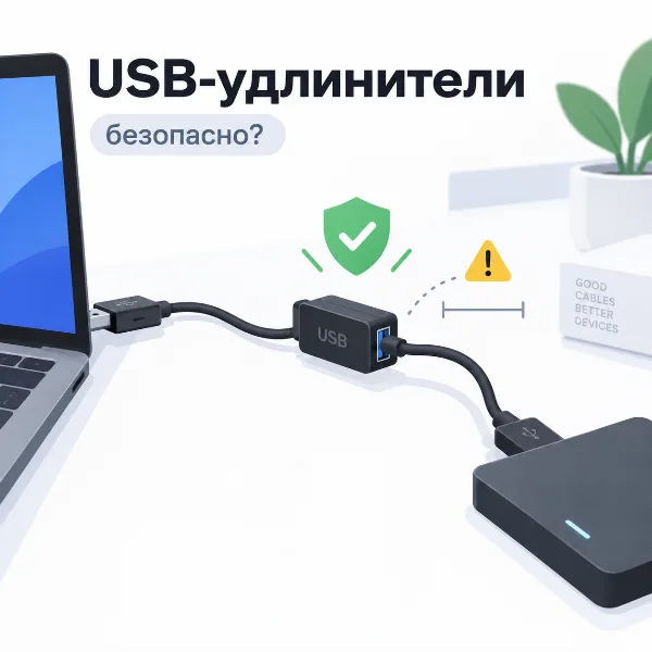 Обложка Работают ли USB-удлинители и безопасно ли ими пользоваться