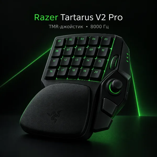 Обложка Razer Tartarus V2 Pro: обновлённый компактный игровой кейпад с TMR-джойстиком и опросом 8000 Гц