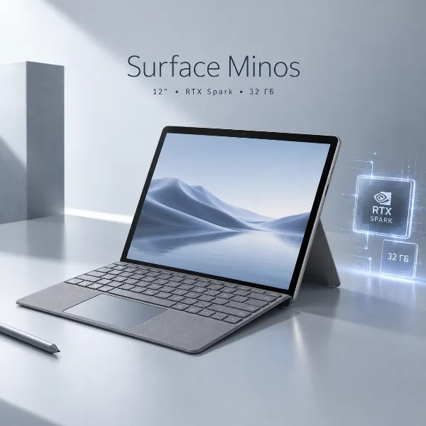 Обложка Инсайдер: Microsoft готовит компактный Surface «Minos» с 12-дюймовым экраном, чипом Nvidia RTX Spark и 32 ГБ ОЗУ