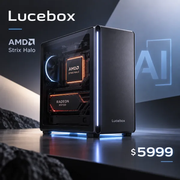 Обложка Lucebox открыла прямые продажи ИИ-станции на AMD Strix Halo и Radeon R9700 за $5999