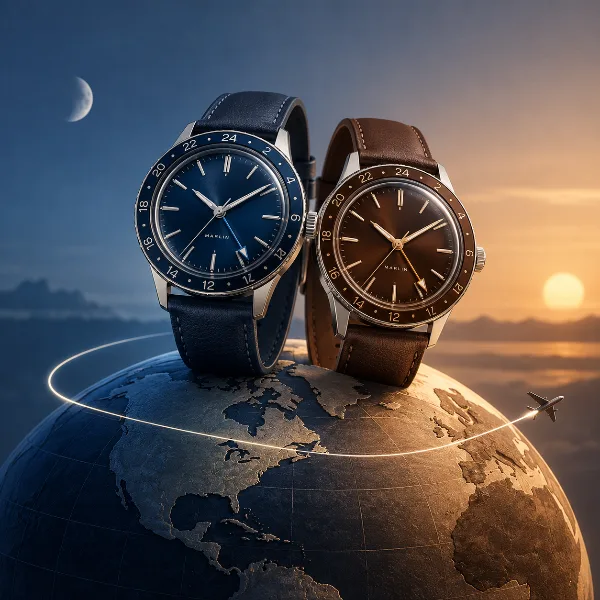 Обложка Timex пополнила линейку Marlin GMT синей и коричневой версиями