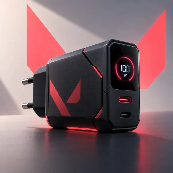 Обложка Anker выпустила 100-Вт зарядку Laptop Charger Pro в стиле Valorant с умным дисплеем