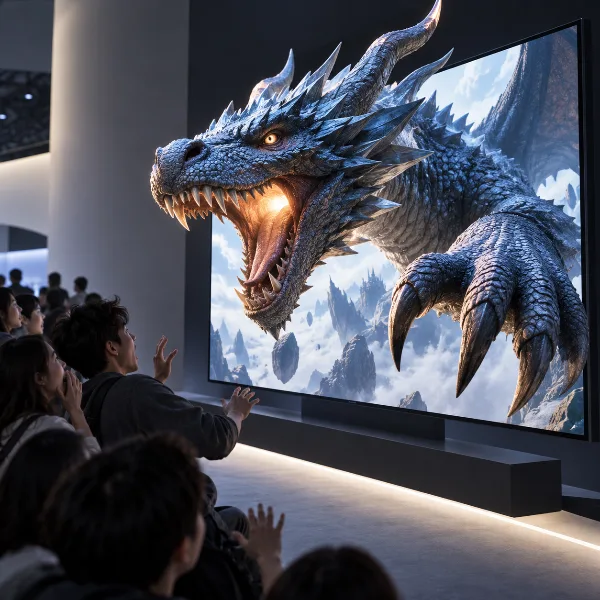 Обложка Samsung Spatial Signage: 85-дюймовый 3D-экран без очков обманул гостей Tokyo Game Show 2026