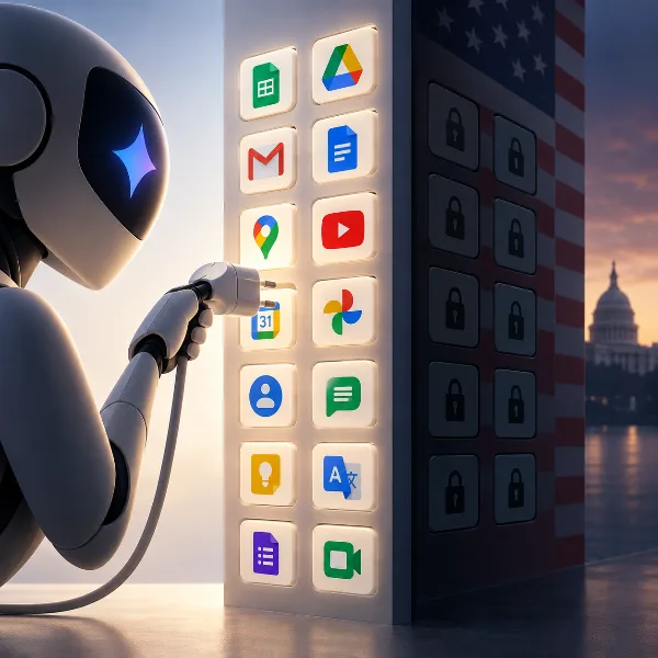 Обложка Google Gemini получил 14 подключаемых приложений: 10 из них доступны только в США