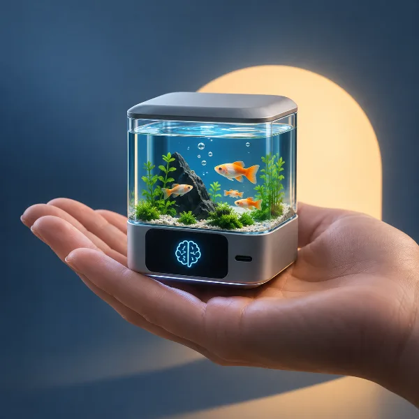 Обложка Pocket Tank: карманный цифровой аквариум с рыбками на базе ESP32-S3 и ИИ