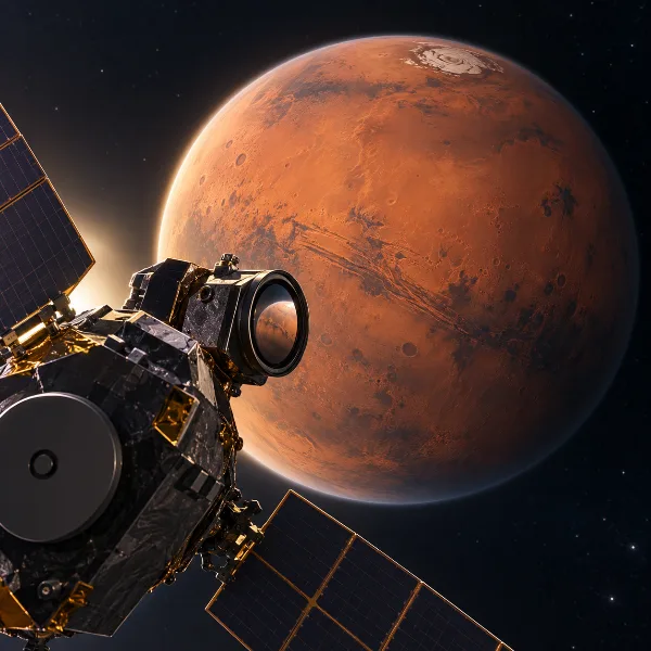 Обложка Зонд NASA Psyche прислал эффектный снимок Марса во время гравитационного манёвра