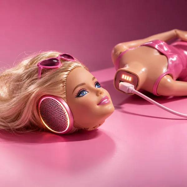Обложка Barbie x gomi: старые куклы превращаются в колонки и павербанки
