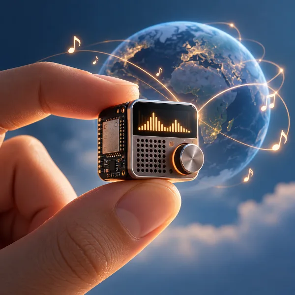 Обложка Самое маленькое интернет-радио? Крошечный приёмник на модуле ESP32