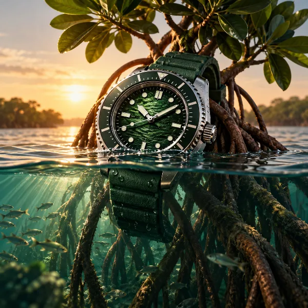 Обложка Seiko Prospex Marinemaster «Save the Ocean» HBF003J1: дайвер в цвете мангровых лесов тиражом 900 штук