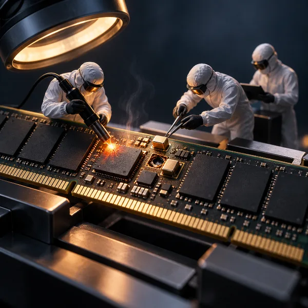 Обложка Ремонт дорогих серверных планок ECC DDR5: оплавление, PMIC и пробитый MLCC