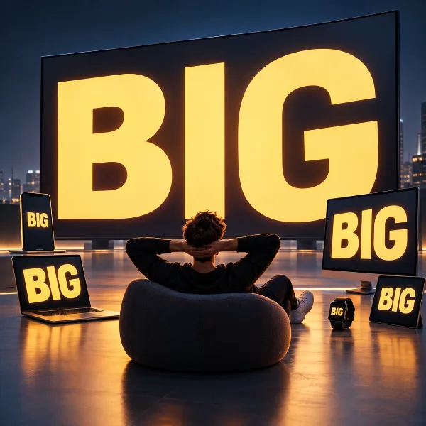 Обложка BIGWORDS.PAGE: вывод крупного текста на любой экран одной ссылкой