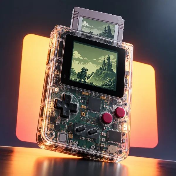 Обложка ModRetro Chromatic за $149: прозрачная консоль под картриджи Game Boy с видимой электроникой