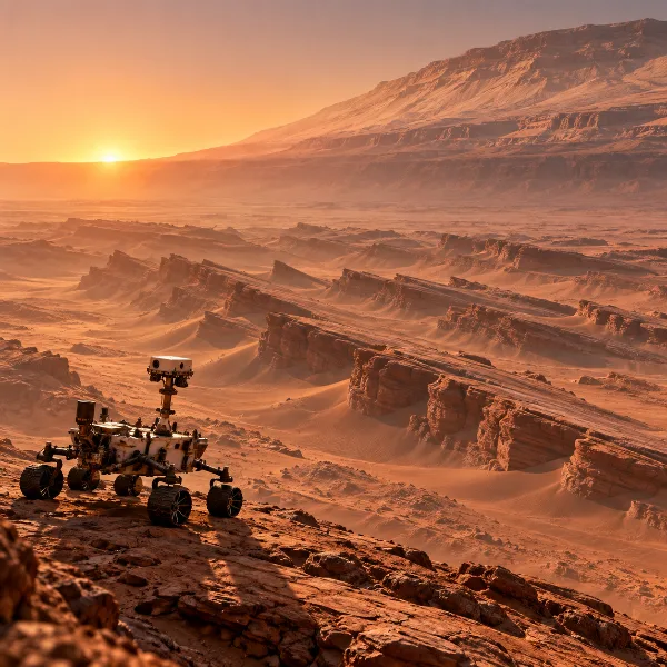 Обложка Curiosity прислал панораму утреннего Марса: ярданги на склоне горы Шарп в кратере Гейла
