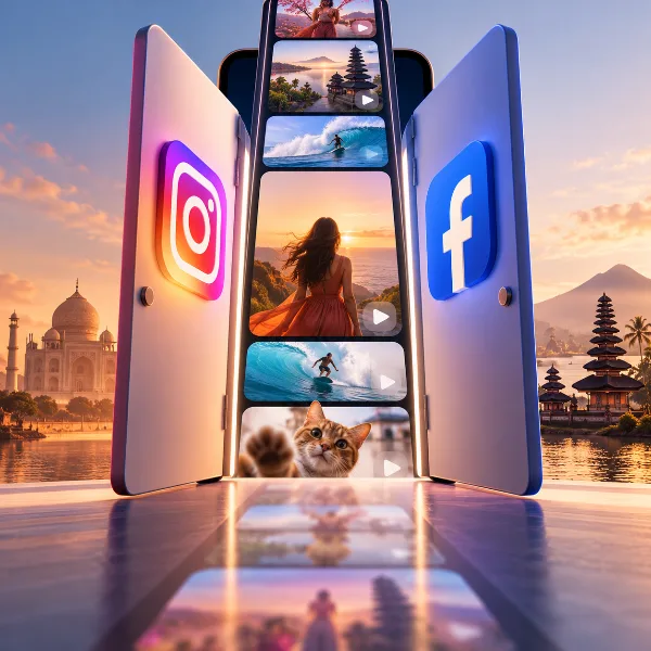 Обложка Meta* тестирует запуск Instagram и Facebook сразу с полноэкранной ленты Reels: пилот в Индии и Индонезии