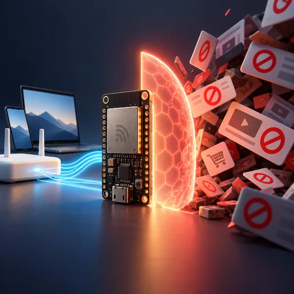 Обложка esp32-c3-adblock: DNS-блокировщик рекламы на плате за $2 вмещает до 537 тыс. доменов
