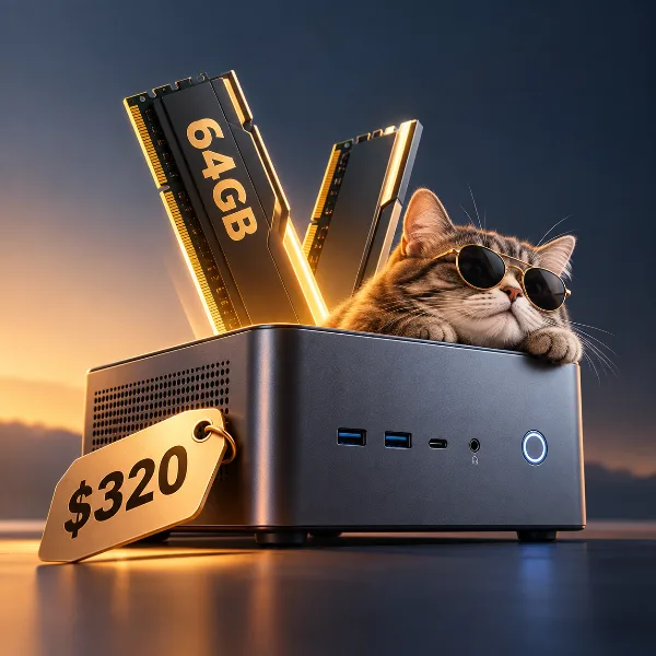 Обложка Мини-ПК Bosgame E7 на Intel Core 3: до 64 ГБ ОЗУ примерно за $320