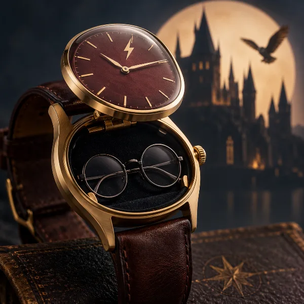 Обложка Timex выпустила часы по «Гарри Поттеру», где очки героя прячутся под циферблатом