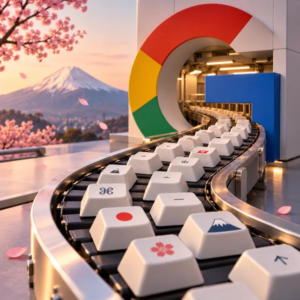 Обложка Клавиатура на конвейере: Google Japan поставила 116 клавиш на движущиеся ленты