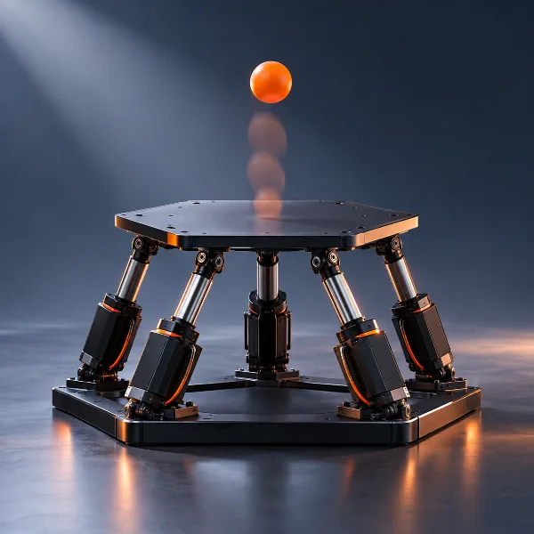 Обложка Hexa-bouncer: платформа Стюарта на шести моторах, собранная ради подбрасывания шарика
