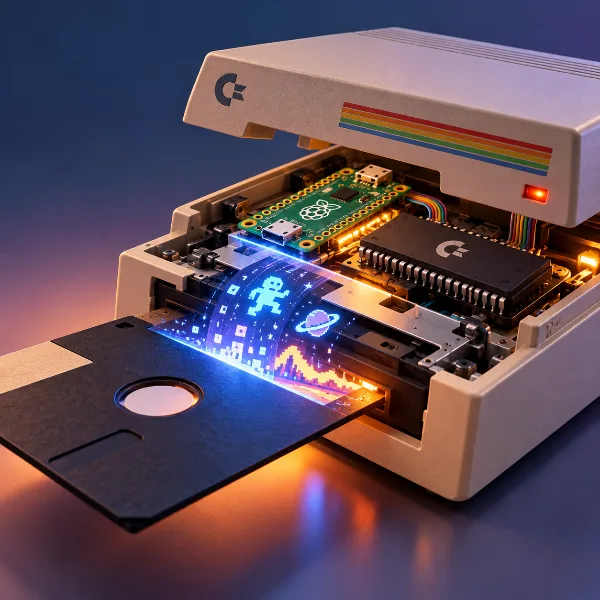 Обложка Эмулятор редкого дисковода Commodore 1551 на Raspberry Pi Pico с настоящим процессором 6510
