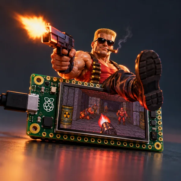 Обложка Duke Nukem 3D запустили на микроконтроллере RP2350 из Raspberry Pi Pico 2