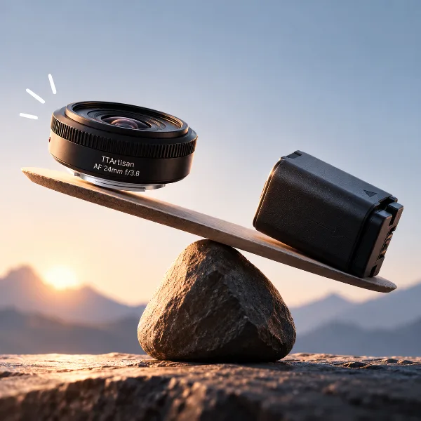 Обложка TTArtisan AF 24mm f/3.8 Mini: полнокадровый «блинчик» за $99 легче аккумулятора камеры