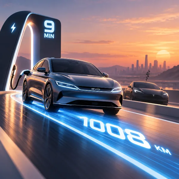 Обложка BYD Da Han: электроседан с запасом хода 1008 км и зарядкой за 9 минут дешевле Tesla Model 3