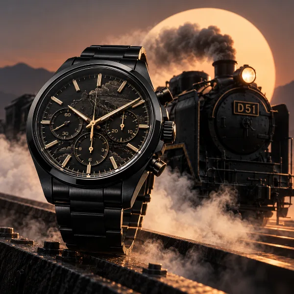 Обложка Seiko выпустила чёрный хронограф в честь паровоза D51 тиражом 5000 штук