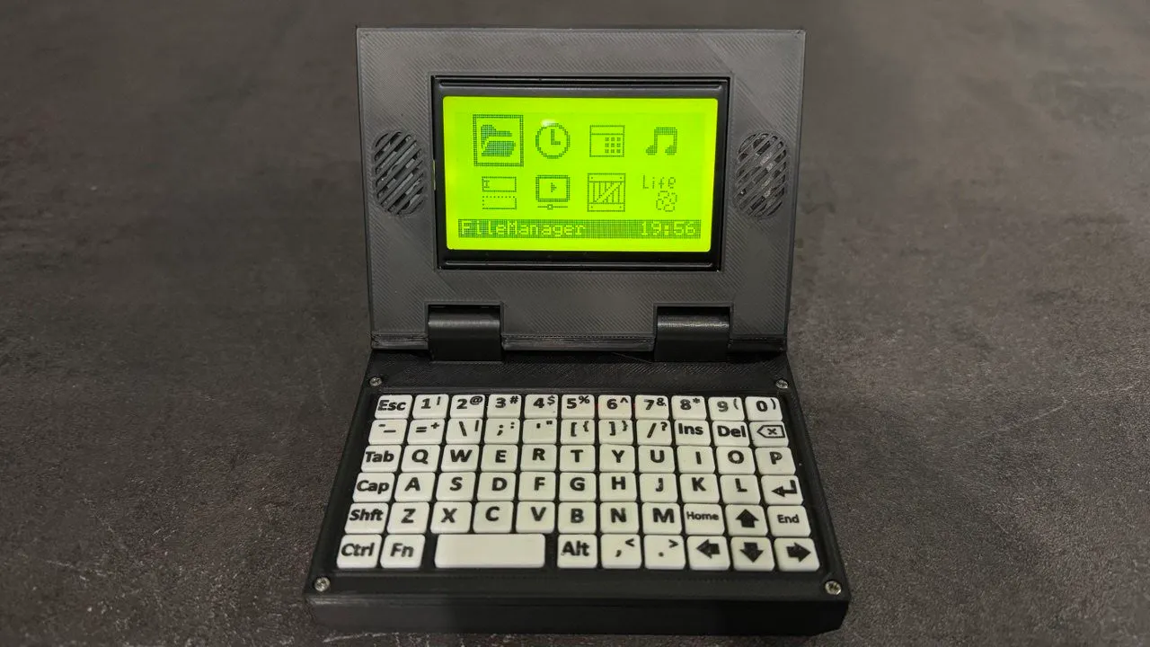 Самодельный ноутбук на 8-битном микроконтроллере ATmega2560 с монохромным дисплеем