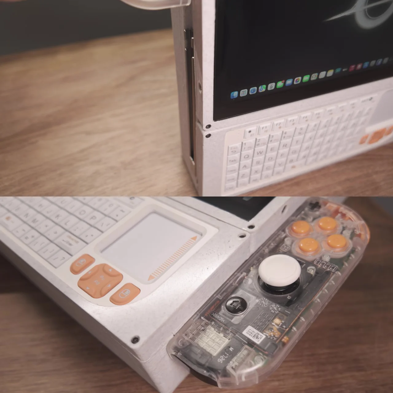 Кибердек на базе Mac Mini M4 с подключёнными контроллерами Joy-Con